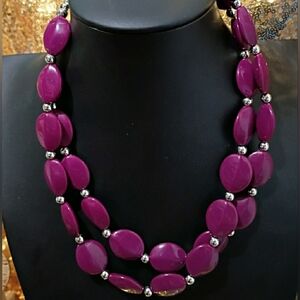 💥4/$10  Charming Purple Beaded Necklace and Earring Set
